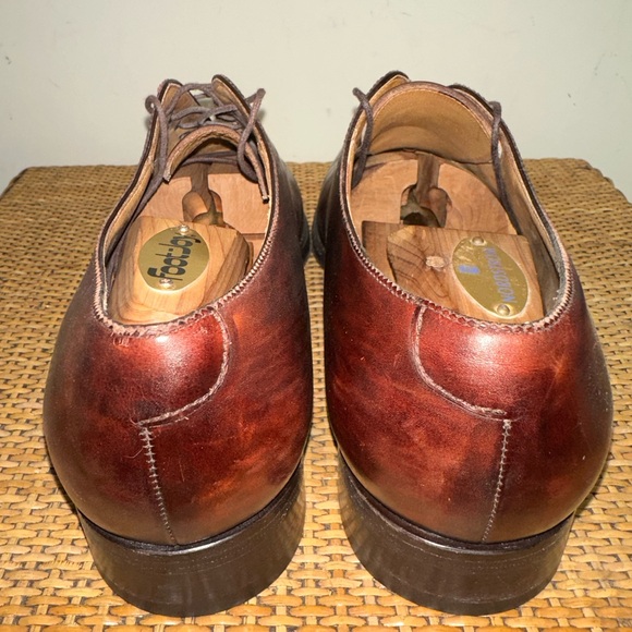 BONTONI Men’s Size 11 Whole Cut Brogue Perforated Brown Leather Lace Up Shoes - Picture 6 of 14